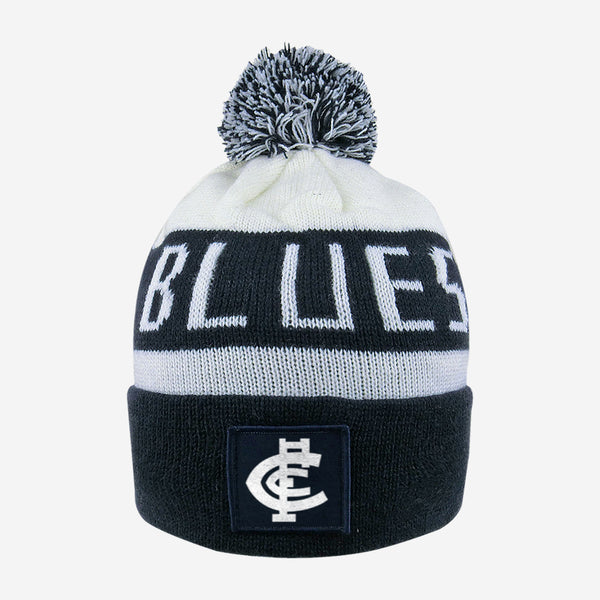 Carlton Blues Youth Kids Pom Pom Beanie