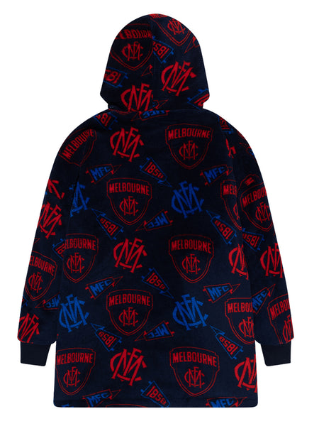 Melbourne Demons Flanket Sherpie Over Sized Blanket Hoodie