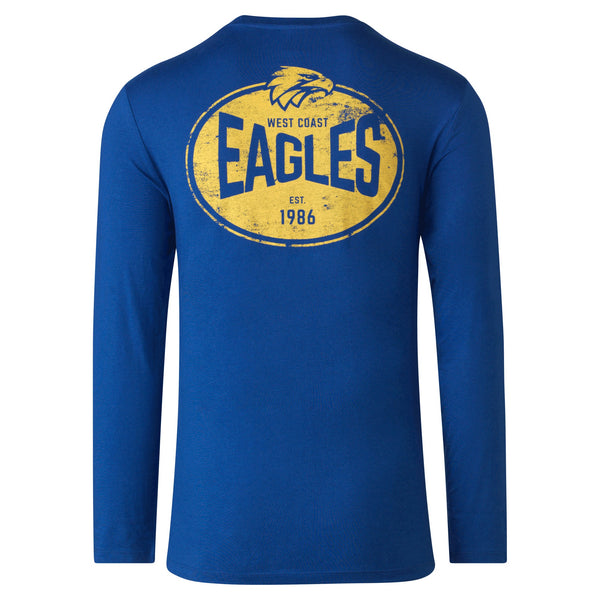 AFL West Coast Eagles Mens Long Sleeve T-shirt Tee, sizes S XL 3XL