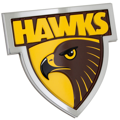 Hawthorn Hawks 3D Peel-N-Stick Chrome Car Badge