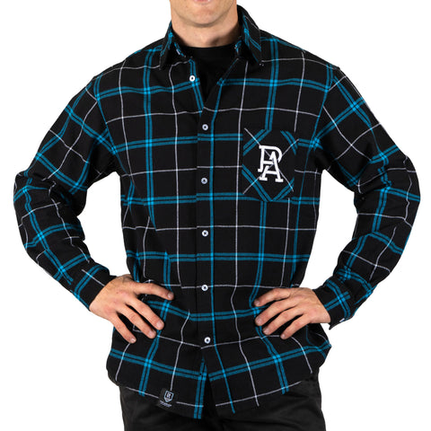 Port Adelaide Power Mens Adults Mustang Flannel Shirt