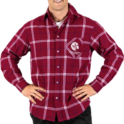 Manly Sea Eagles NRL Mens Adults Mustang Flannel Shirt