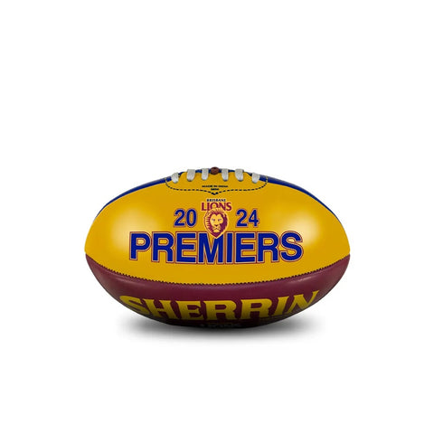 Brisbane Lions 2024 Premiers Sherrin PVC 20cm Mini Football