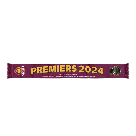 Brisbane Lions 2024 Premiers Mens Adults Scarf