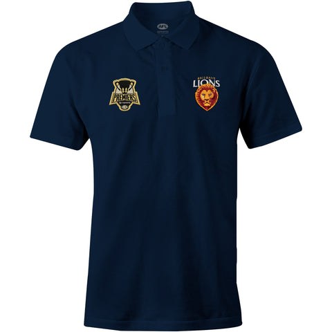 PREORDER - Brisbane Lions 2024 Premiers Mens Adults P2 Gold Polo Shirt