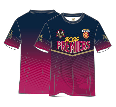 PREORDER - Brisbane Lions 2024 Premiers Mens Adults P3 Sublimated Tee