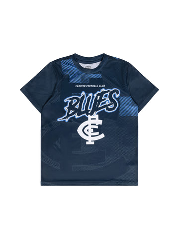 Carlton Blues Boys Youth Polyester All Over Tee