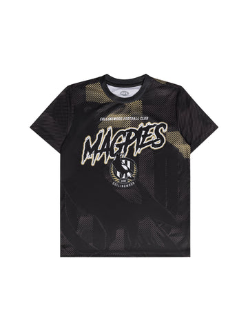 Collingwood Magpies Boys Youth Polyester All Over Tee