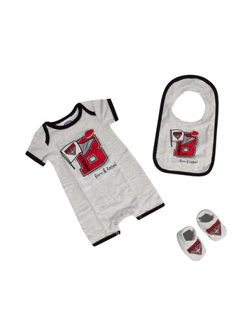 Essendon Bombers Baby Infants Footy Fan Romper Bib Booties Gift Set