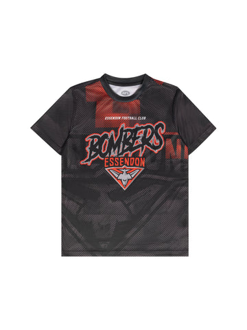 Essendon Bombers Boys Youth Polyester All Over Tee