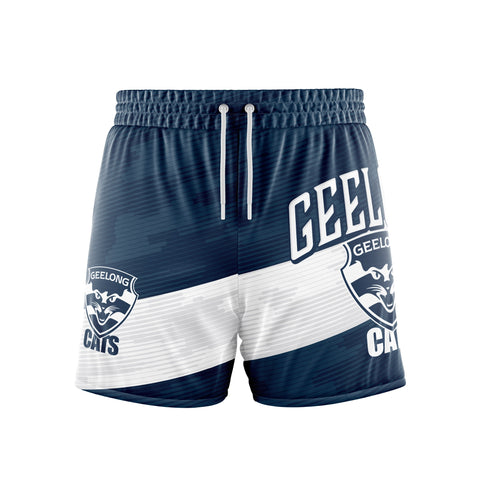 Geelong Cats Youth Kids Barrel Boardies Board Shorts