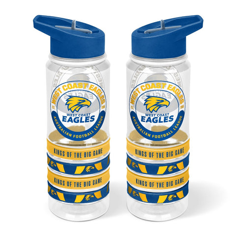 West Coast Eagles Tritan Bottle with Rubber Bands