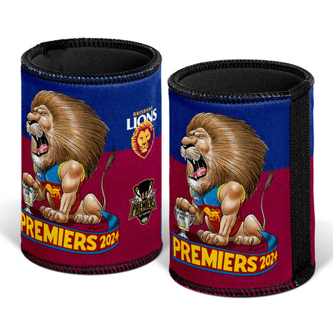 PREORDER - Brisbane Lions 2024 Premiers Caricature Can Cooler PH1