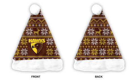 Hawthorn Hawks Mens Adults Ugly Sweater Santa Hat