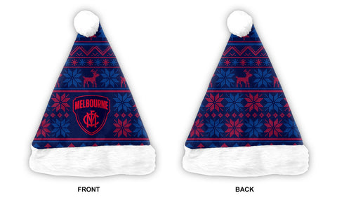 Melbourne Demons Mens Adults Ugly Sweater Santa Hat