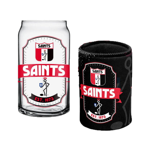 St Kilda Saints Can Glass and Can Cooler