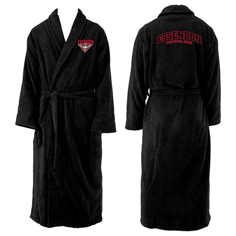 Essendon Bombers Mens Adults Long Sleeve Robe Dressing Gown
