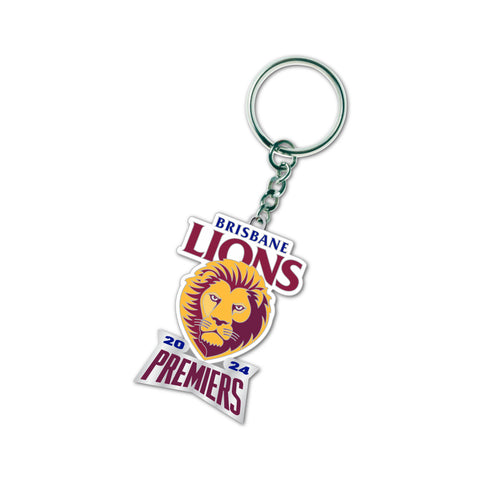 PREORDER - Brisbane Lions 2024 Premiers Premiership Logo Keyring