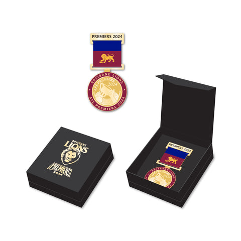 PREORDER - Brisbane Lions 2024 Premiers Premiership Medal with Ribbon