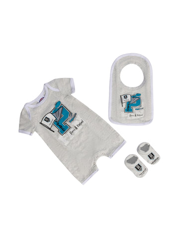 Port Adelaide Power Baby Infants Footy Fan Romper Bib Booties Gift Set