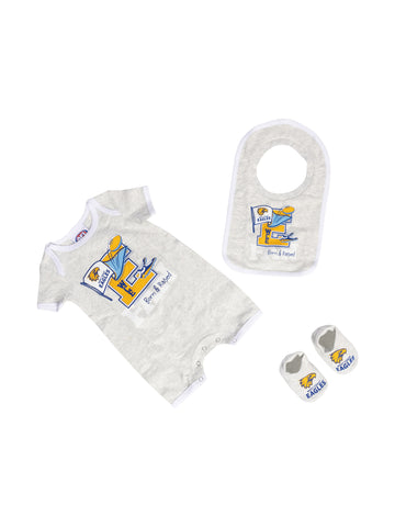 West Coast Eagles Baby Infants Footy Fan Romper Bib Booties Gift Set