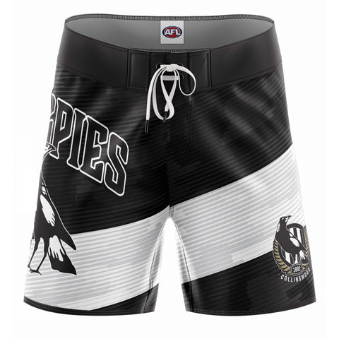 Collingwood Magpies Mens Adults Barrel Boardies Board Shorts