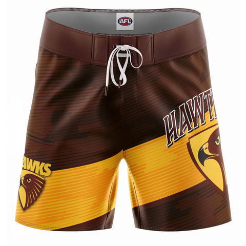 Hawthorn Hawks Mens Adults Barrel Boardies Board Shorts