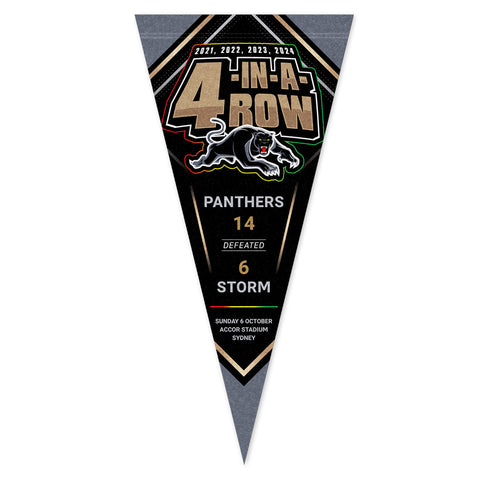 Penrith Panthers NRL 2024 Premiers Pennant Score Flag PH1