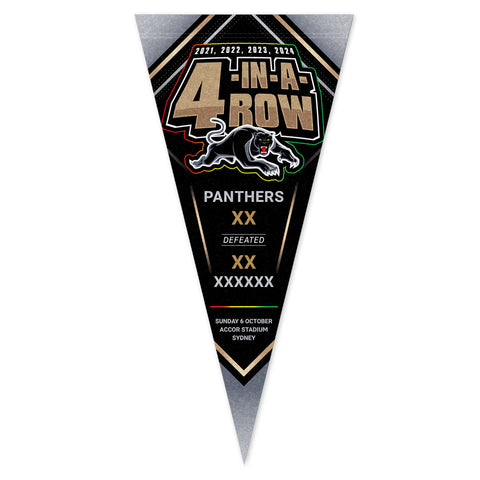 PREORDER - Penrith Panthers NRL 2024 Premiers Pennant Score Flag PH1