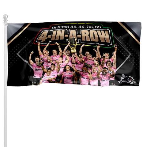 PREORDER - Penrith Panthers NRL 2024 Premiers Image Pole Flag PH2