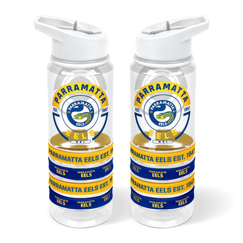 Parramatta Eels NRL Tritan Bottle with Rubber Bands