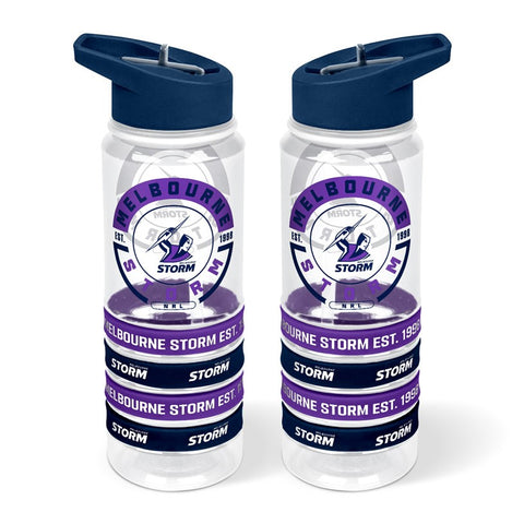 Melbourne Storm NRL Tritan Bottle with Rubber Bands