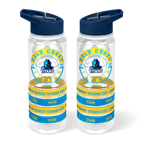 Gold Coast Titans NRL Tritan Bottle with Rubber Bands