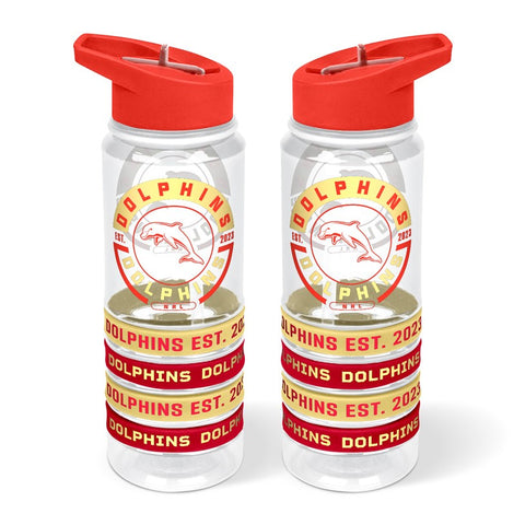 Redcliffe Dolphins NRL Tritan Bottle with Rubber Bands