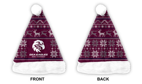 Manly Sea Eagles NRL Mens Adults Christmas Santa Hat