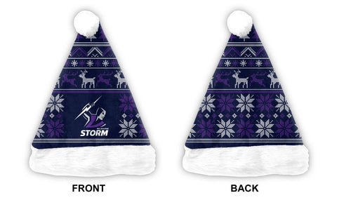 Melbourne Storm NRL Mens Adults Christmas Santa Hat