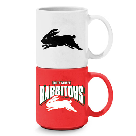 South Sydney Rabbitohs NRL Set of 2 Stackable Mugs