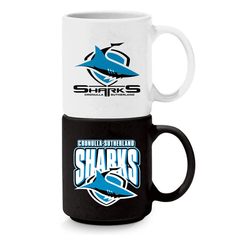 Cronulla Sharks NRL Set of 2 Stackable Mugs