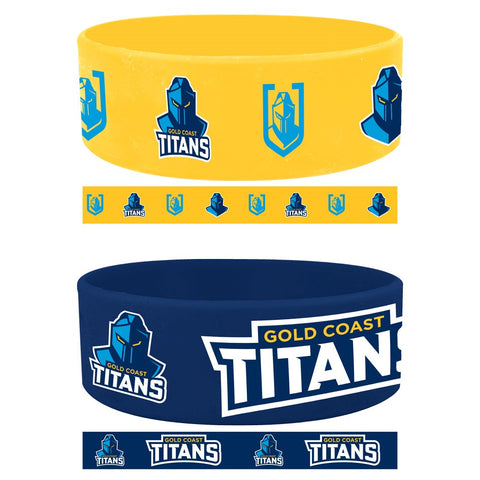 Gold Coast Titans NRL Set of 2 Supporter Wristbands