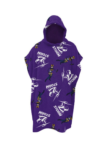 Melbourne Storm NRL Kids Youth Hooded Beach Towel