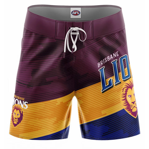 Brisbane Lions Mens Adults Barrel Boardies Board Shorts