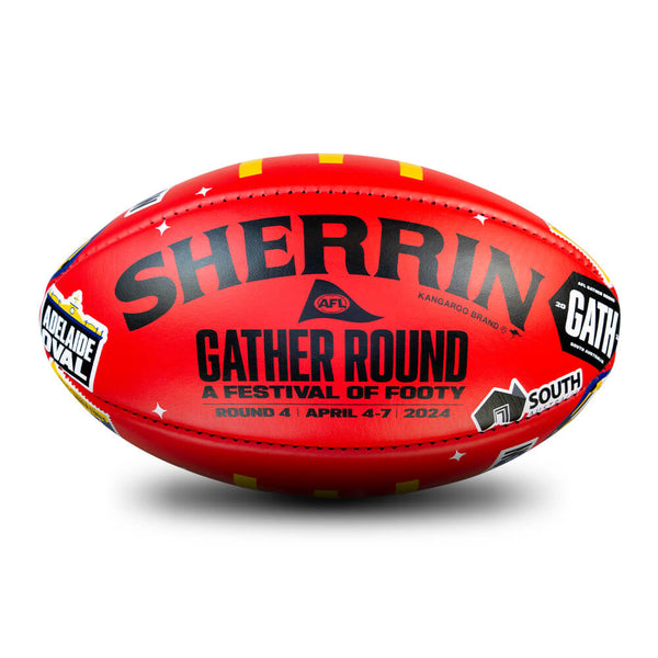 Sherrin 2024 AFL Gather Round Official Game Ball Leather Size 5