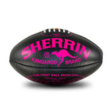 Sherrin Designer Leather Black Pink Training Football size 4