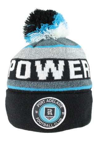 Port Adelaide Power Tundra Pom Pom Beanie