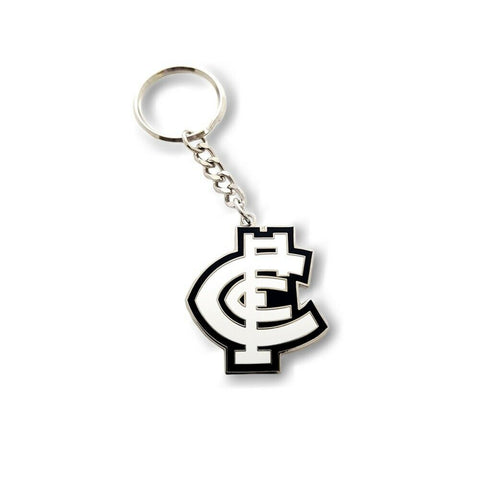 Carlton Blues Metallic Logo Keyring