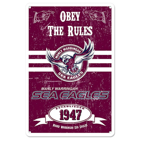 Manly Sea Eagles NRL Retro Metal Sign