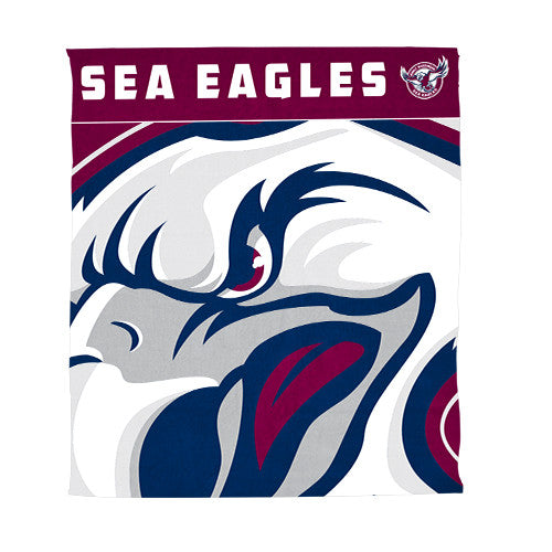 Manly Sea Eagles NRL Polar Fleece Throw Rug Blanket