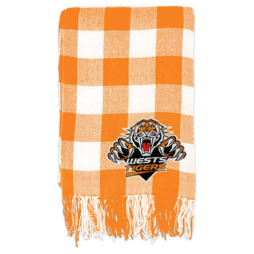 Wests Tigers Tartan Throw Rug Blanket